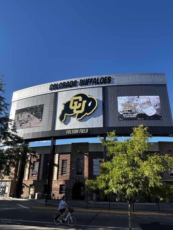 Folsom Field Videoboard University of Colorado Outside Stadium View